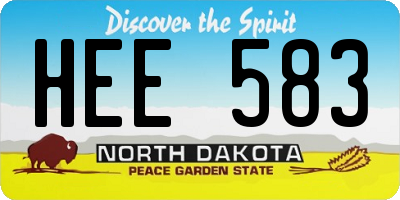 ND license plate HEE583