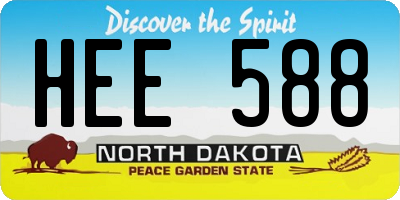 ND license plate HEE588
