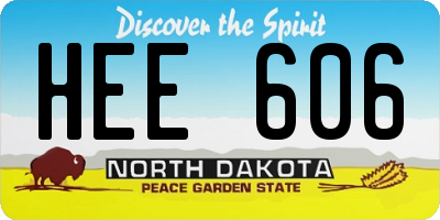 ND license plate HEE606