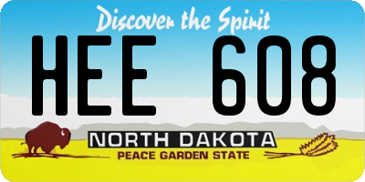 ND license plate HEE608