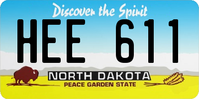 ND license plate HEE611
