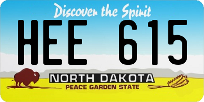 ND license plate HEE615