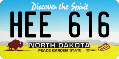 ND license plate HEE616