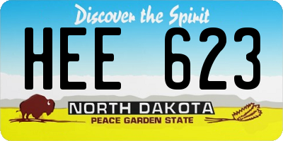 ND license plate HEE623