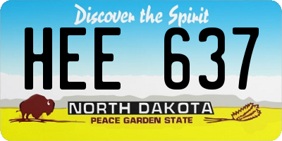 ND license plate HEE637
