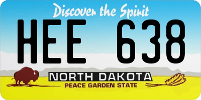 ND license plate HEE638