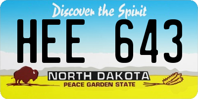ND license plate HEE643
