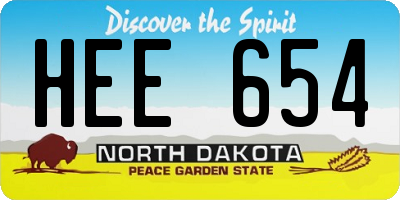 ND license plate HEE654