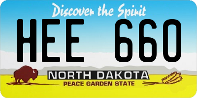 ND license plate HEE660