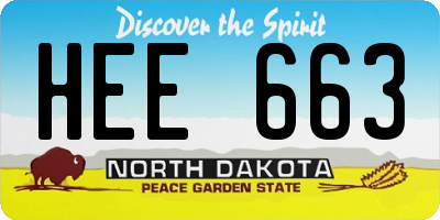 ND license plate HEE663