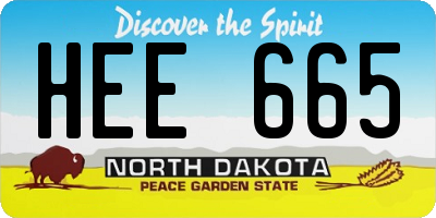 ND license plate HEE665