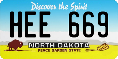 ND license plate HEE669