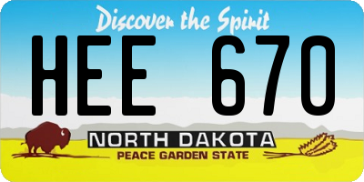 ND license plate HEE670