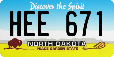 ND license plate HEE671