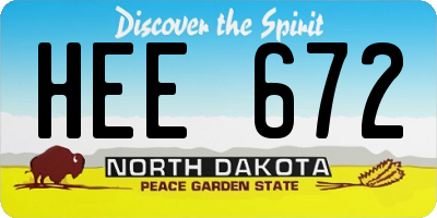 ND license plate HEE672