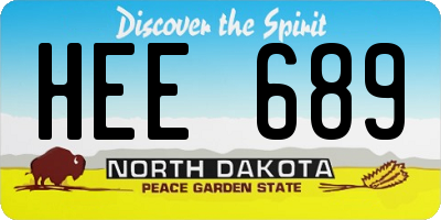 ND license plate HEE689