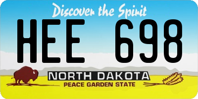 ND license plate HEE698