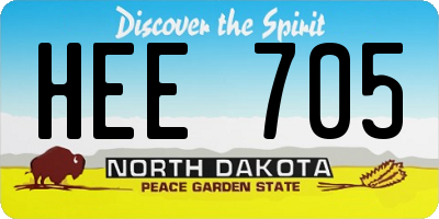 ND license plate HEE705