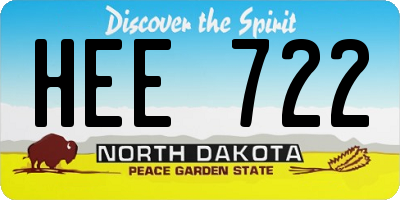 ND license plate HEE722