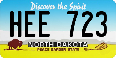 ND license plate HEE723