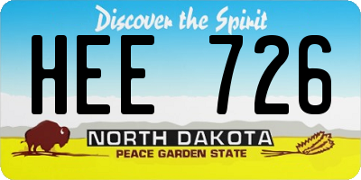 ND license plate HEE726