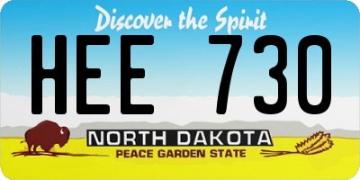 ND license plate HEE730