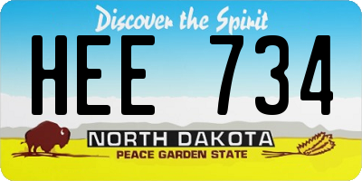 ND license plate HEE734