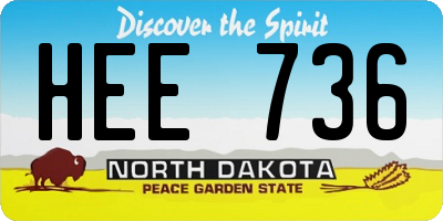 ND license plate HEE736