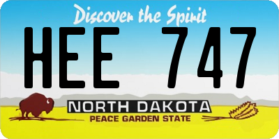 ND license plate HEE747