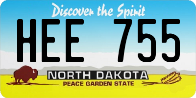 ND license plate HEE755