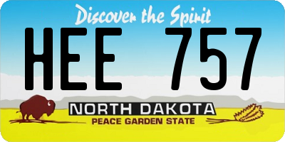 ND license plate HEE757