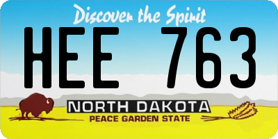 ND license plate HEE763