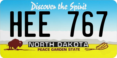 ND license plate HEE767