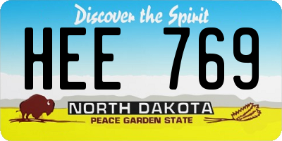 ND license plate HEE769