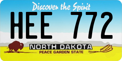 ND license plate HEE772