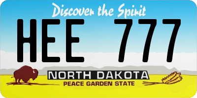 ND license plate HEE777