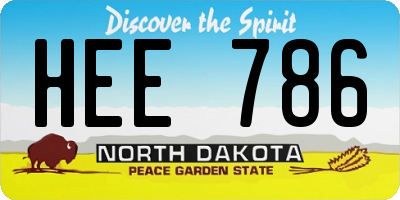 ND license plate HEE786
