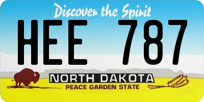 ND license plate HEE787
