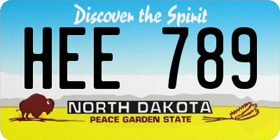 ND license plate HEE789