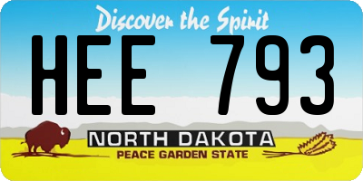 ND license plate HEE793