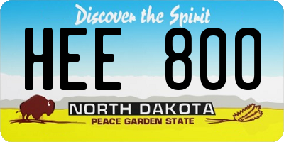 ND license plate HEE800
