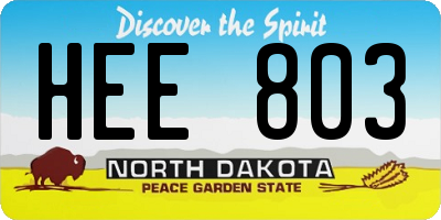 ND license plate HEE803