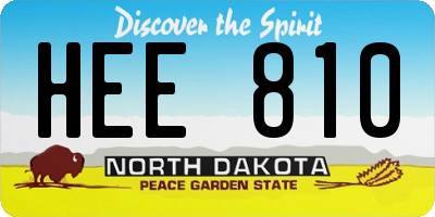 ND license plate HEE810