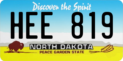 ND license plate HEE819