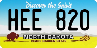 ND license plate HEE820