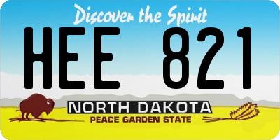 ND license plate HEE821