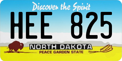 ND license plate HEE825