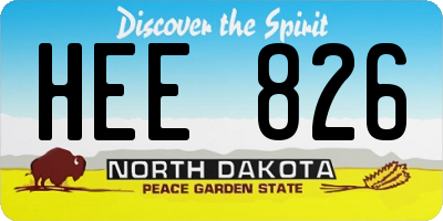 ND license plate HEE826