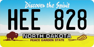 ND license plate HEE828