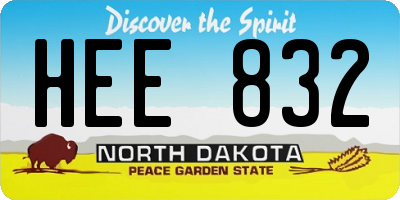 ND license plate HEE832